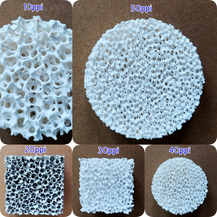 Three Materials For Ceramic Foam Filters from 10-50ppi