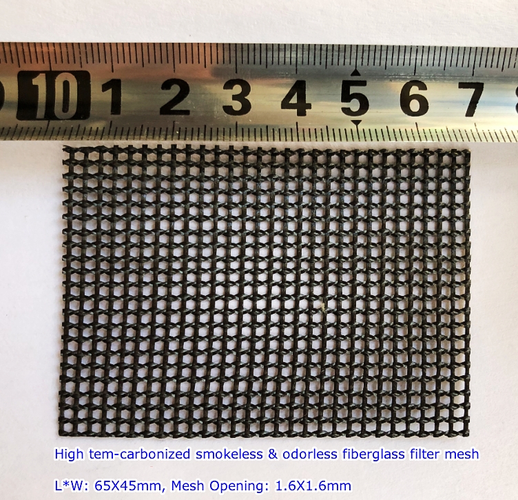 High Temp Carbonized Fiberglass Mesh Filters are exported to our European Clients