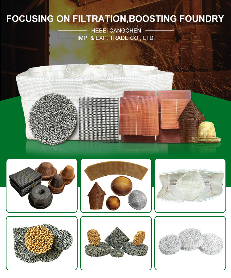 Foundry Filtration Products for Molten Metal Filter Use