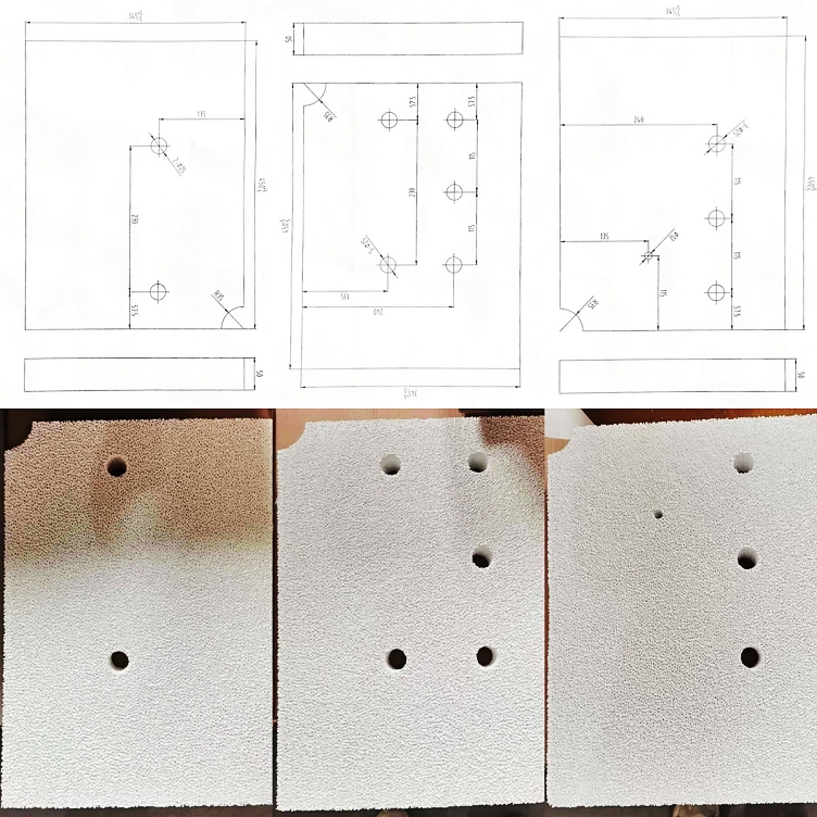 Special-shaped alumina ceramic foam filters