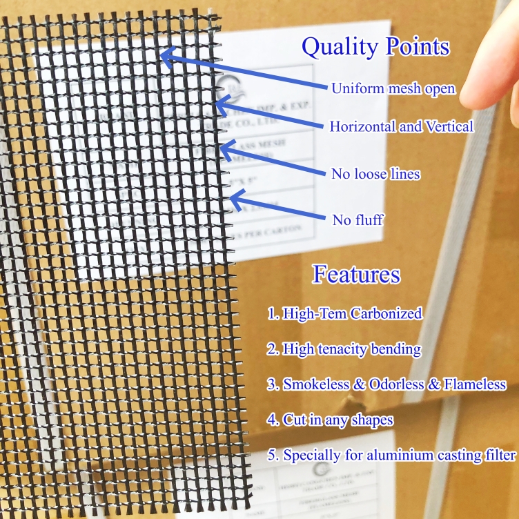 Export Fiberglass Filter Mesh For Aluminium Foundry