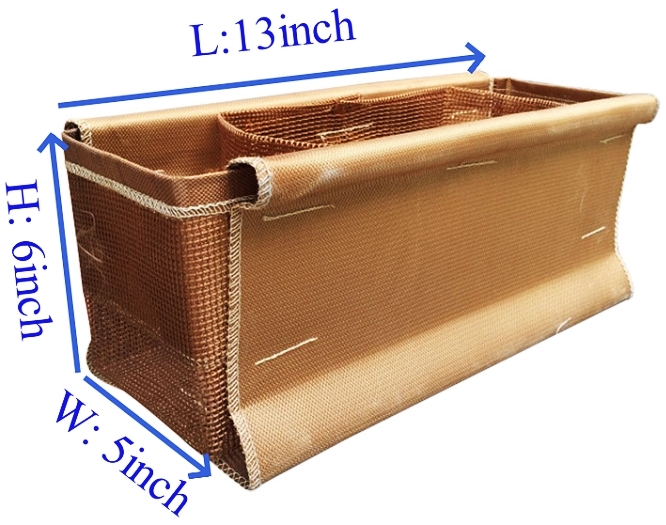 6x5x13 inch Fiberglass thermally fused shunt combo bag for aluminum casting filtration