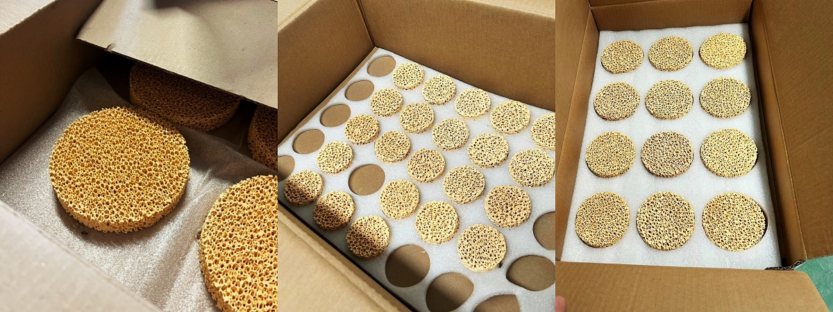 Zirconia and SIC ceramic foam filters exported to Brazil