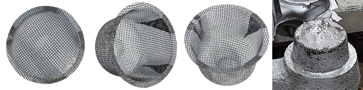 Fiberglass Cap/Cone Filter For Molten Aluminum Casting Filtration