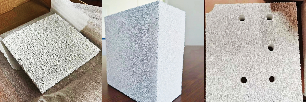 Right-angle alumina ceramic foam filter plate for U.A.E. client