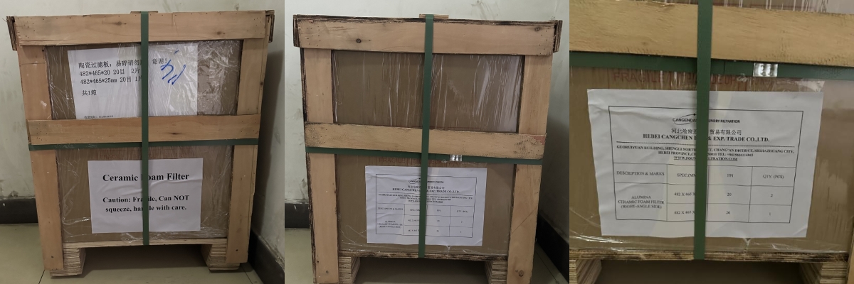 Right-angle alumina ceramic foam filter plate for U.A.E. client