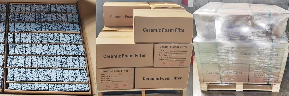 Silicon carbide (SIC) ceramic foam filters are exported abroad from Hebei CangChen Silicon carbide (SIC) ceramic foam filters are exported abroad from Hebei CangChen