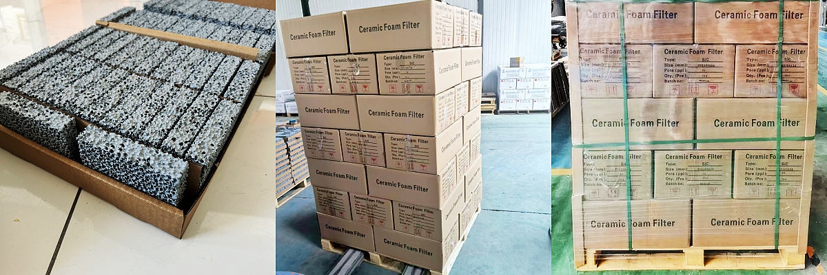 Silicon carbide (SIC) ceramic foam filters are exported abroad from Hebei CangChen Silicon carbide (SIC) ceramic foam filters are exported abroad from Hebei CangChen