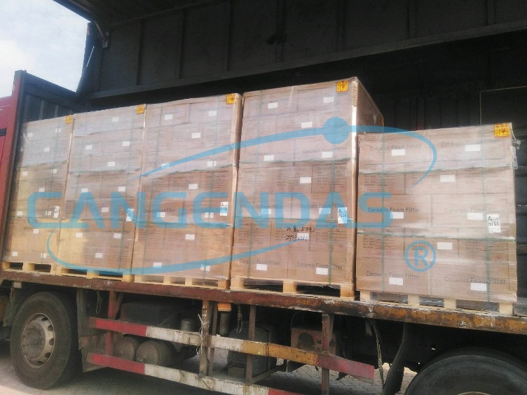 5 Pallets of SIC ceramic foam filters are exported to our abroad clients