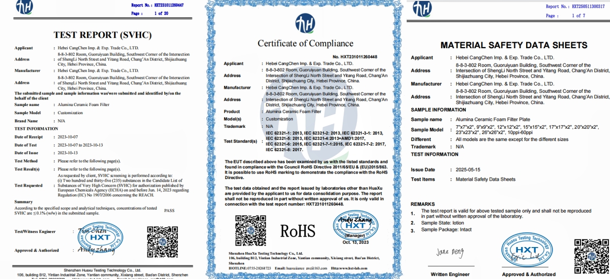 Alumina Ceramic Foam Filter Plate For Smelting Aluminum Casting Alumina Ceramic Foam Filter Plate For Smelting Aluminum Casting