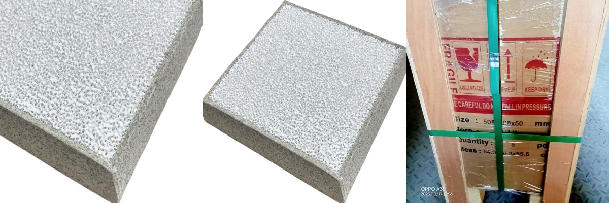 Expanded Vermiculite Gasket of Alumina Ceramic Foam Filters For Bahrain Client