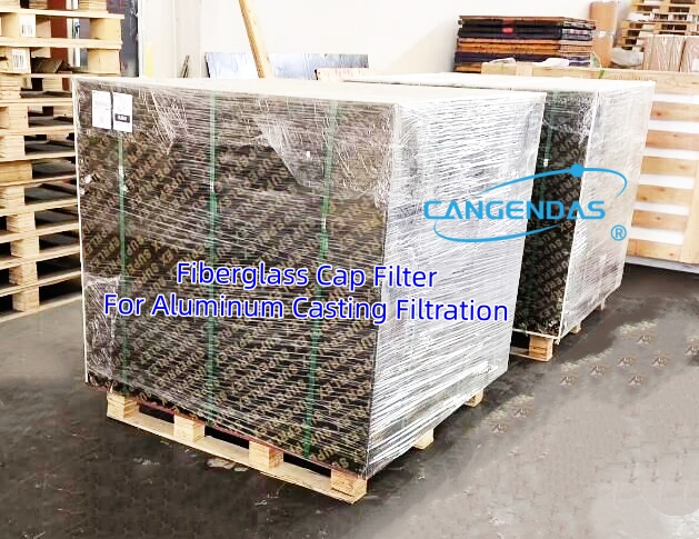 Fiberglass Cap Filters for aluminum casting filtration shipped to Foreign Client Fiberglass Cap Filters for aluminum casting filtration shipped to Foreign Client