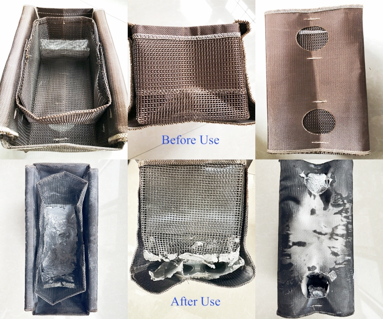 TF Combo Bag to filter and evenly distribute molten aluminum in molds TF Combo Bag to filter and evenly distribute molten aluminum in molds