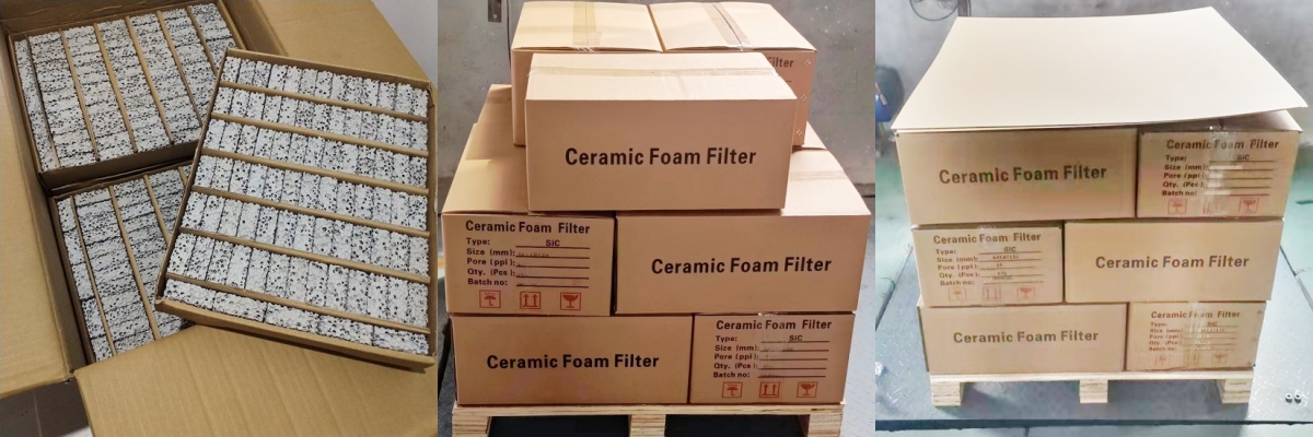 40x40x20 10ppi SIC ceramic foam filters exported to our India Client Again