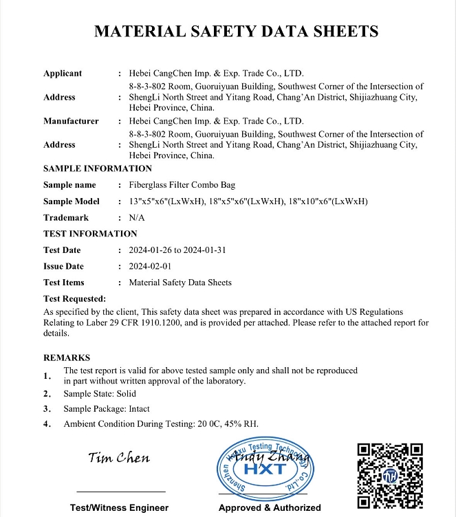 TF COMBO BAG to filter aluminum ingot and billet TF COMBO BAG to filter aluminum ingot and billet