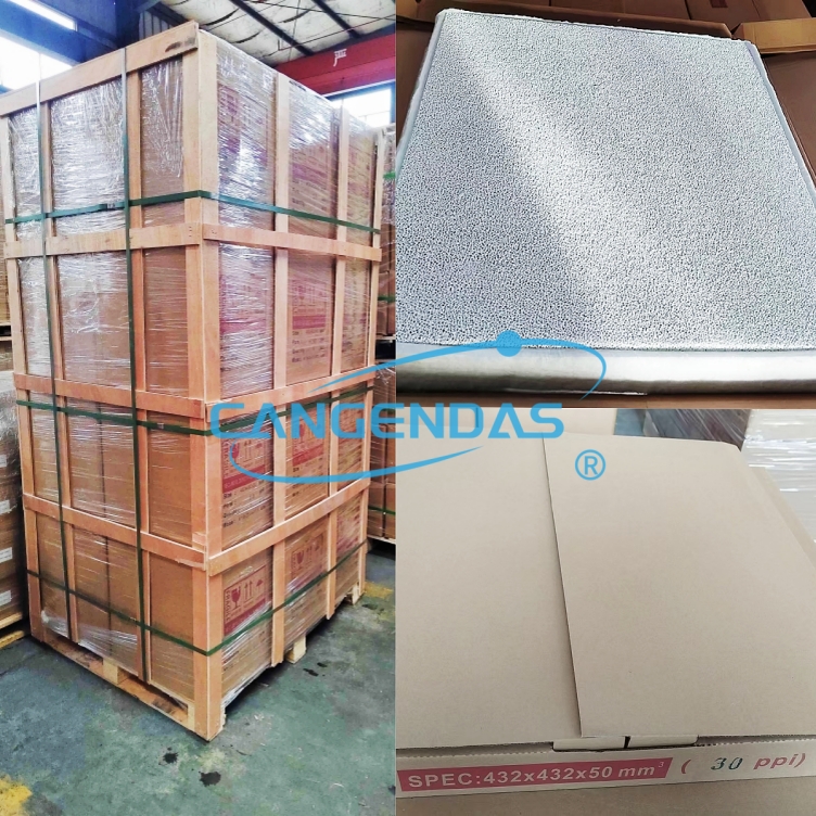 17x17x2 inch 30ppi Alumina Ceramic Foam Filters To Bangladesh Client