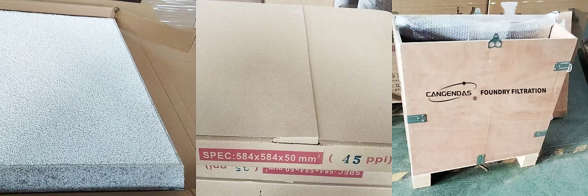 17x17x2 30ppi 23x23x2 45ppi Ceramic Foam Filters To Bahrain Client