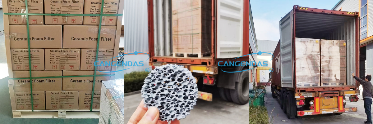 One container of SIC ceramic foam filters exported to our abroad client One container of SIC ceramic foam filters exported to our abroad client