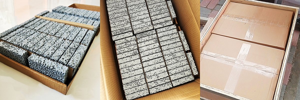One pallet of SIC ceramic foam filters delivered to Indonesia client