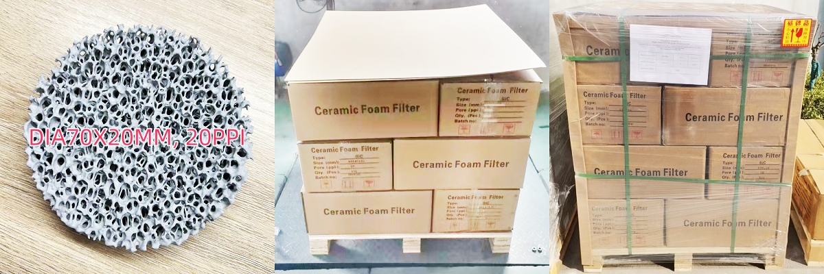 One pallet of SIC ceramic foam filters delivered to Indonesia client