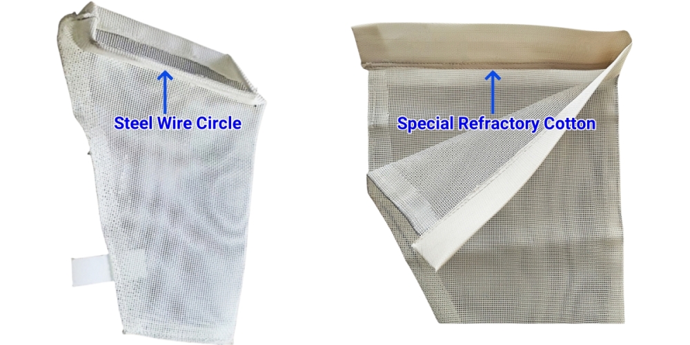 Fiberglass Filter Bag/Basket/Sock For Filtering Molten Continuous Aluminum
