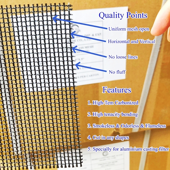 Leno Weave Fiberglass Filter Mesh For Aluminum Casting Filtration Use