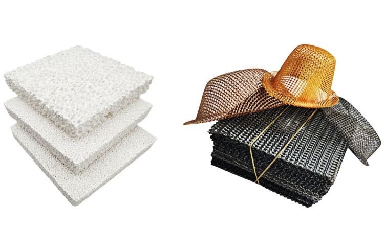 Alumina Ceramic foam filter VS Carbonized Fiberglass filter mesh