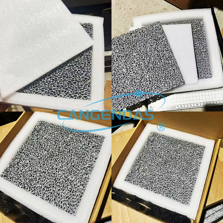 Big SiC ceramic foam filters with customized packages are exported abroad