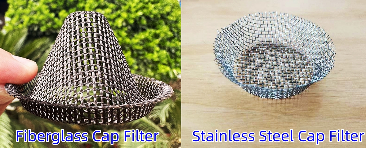 Fiberglass Cap Filter VS Stainless Steel hat filter Fiberglass Cap Filter VS Stainless Steel hat filter