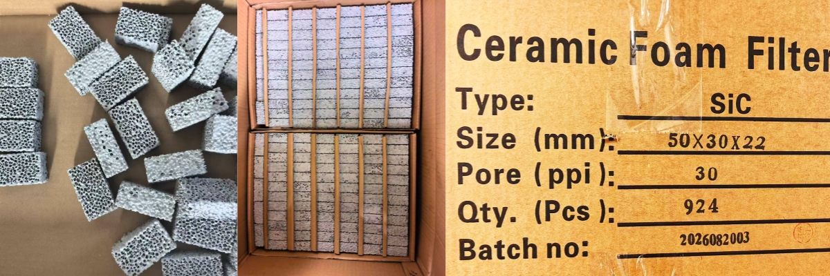 SiC Ceramic foam filters for Copper and Iron filtration use
