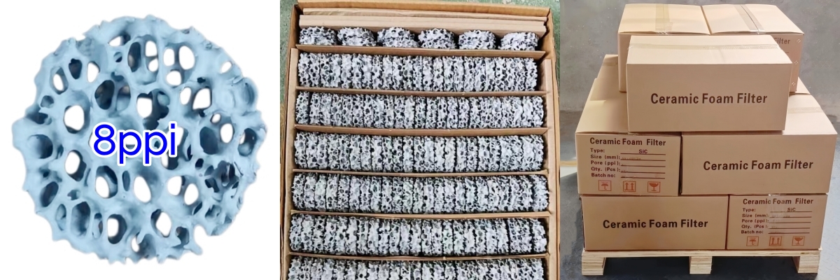 8ppi SiC ceramic foam filter for our Thailand client