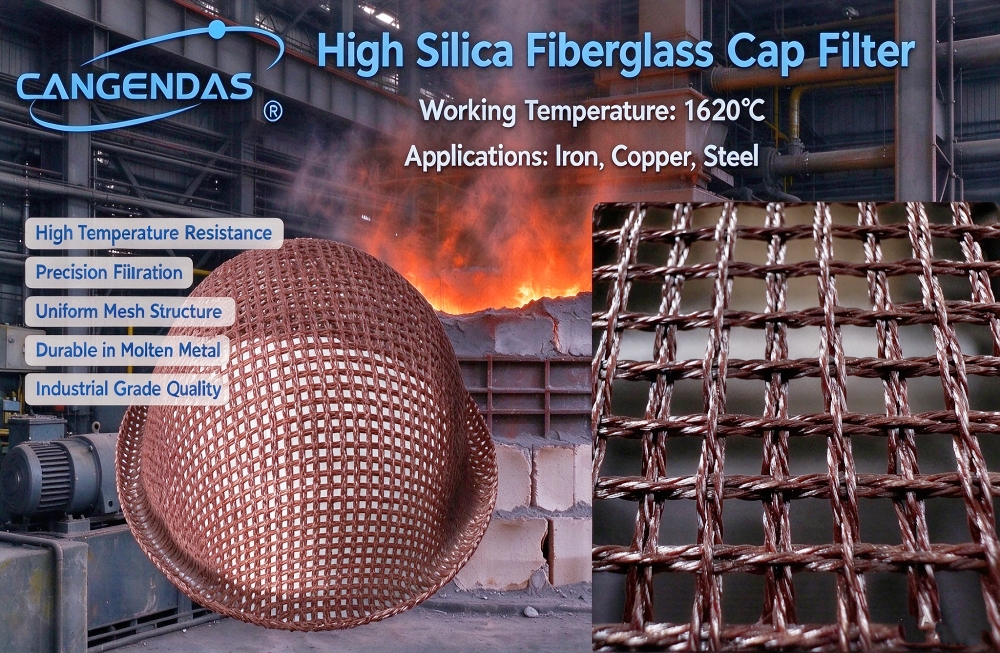 High Silica Fiberglass Filter Mesh for Molten Steel Iron and Copper Filtration