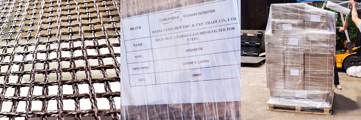 High Silica Fiberglass Filter Mesh for Molten Steel Iron and Copper Filtration
