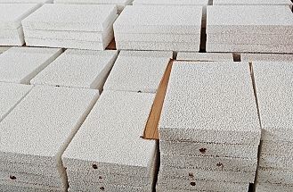 Right-Angle side alumina ceramic foam filter plate for our Canada Client