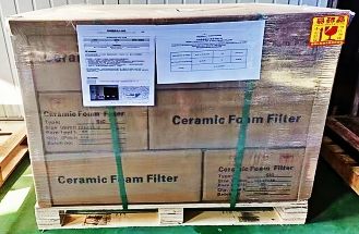 40x40x20mm, 10ppi Silicon carbide (SIC) ceramic foam filter exported to India Client.