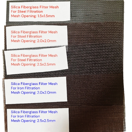 High Silica Fiberglass Filter Mesh For Steel Iron And Copper
