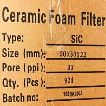 SiC Ceramic foam filters for Copper and Iron filtration use